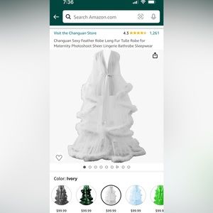 NEW (in package) Glam Bridal getting ready robe with feathers. Size s-m